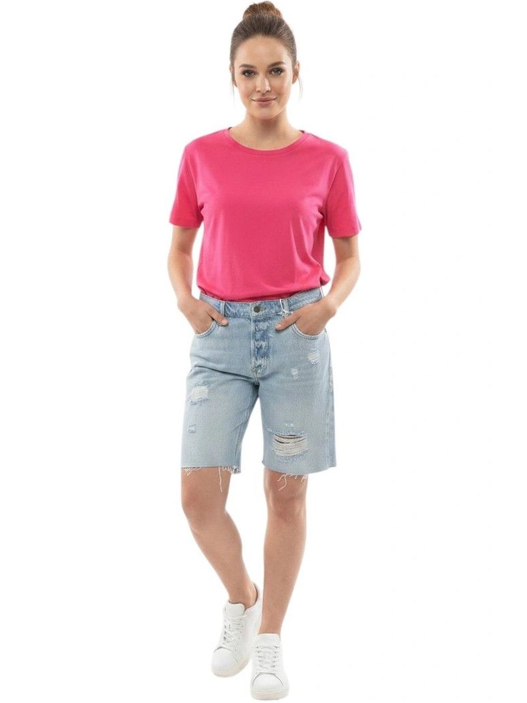 Frame Women Loose Fit High-Rise Denim Shorts-picture-16