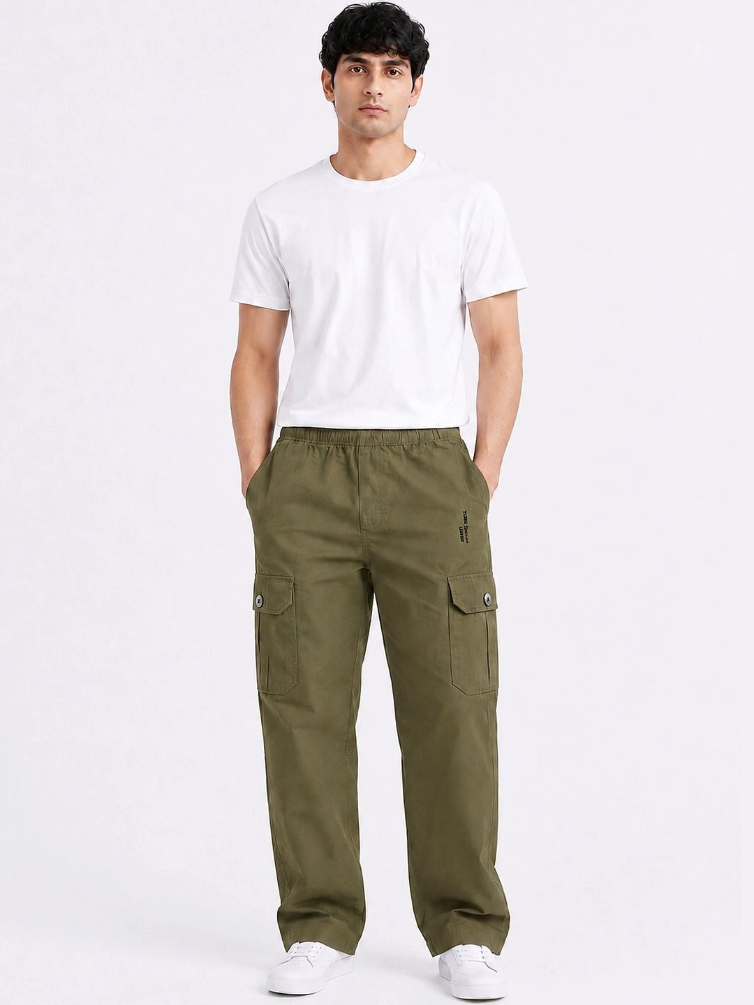 R.Code by The Roadster Life Co. Men Regular Fit Brand Logo Cargos-picture-35