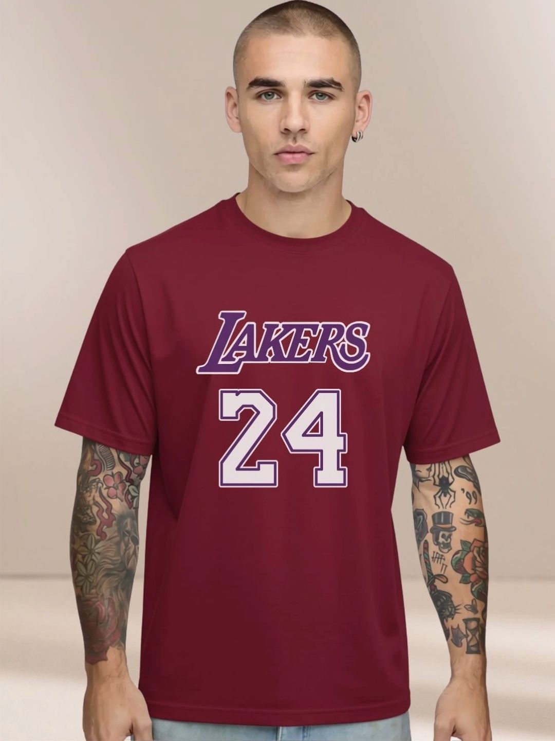 MEG FASHION Men Los Angeles Lakers Printed T-shirt-picture-14