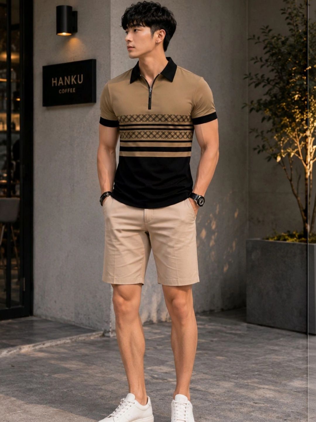 HERE&NOW Men Colourblocked Polo Collar T-shirt-picture-26