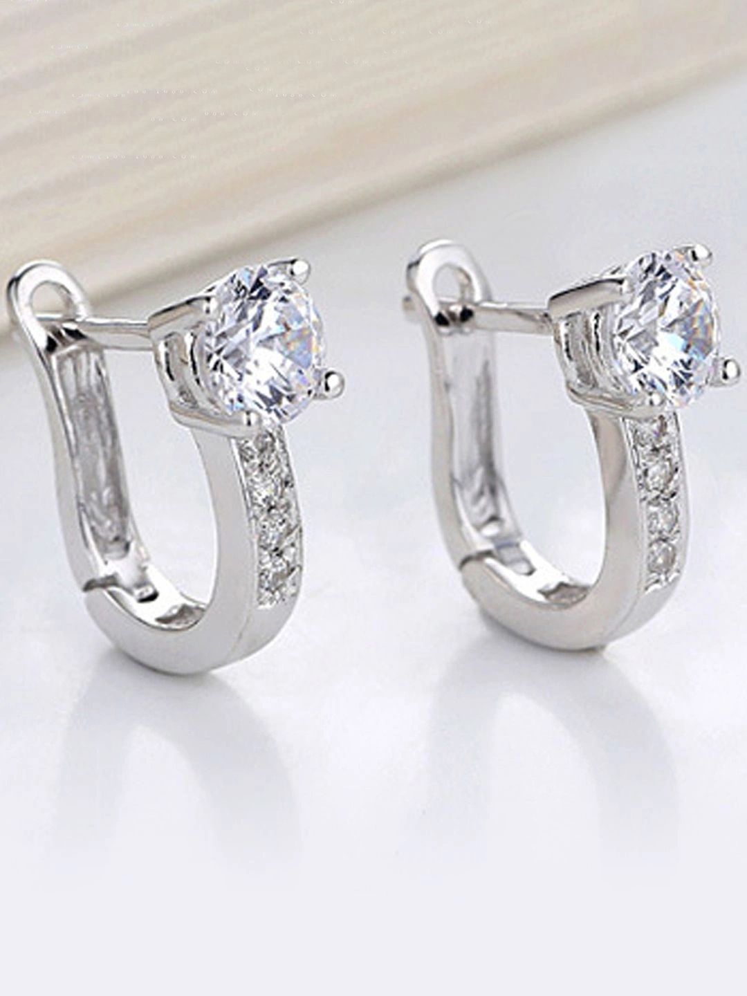 Peora Geometric Half Hoop Earrings-image-44