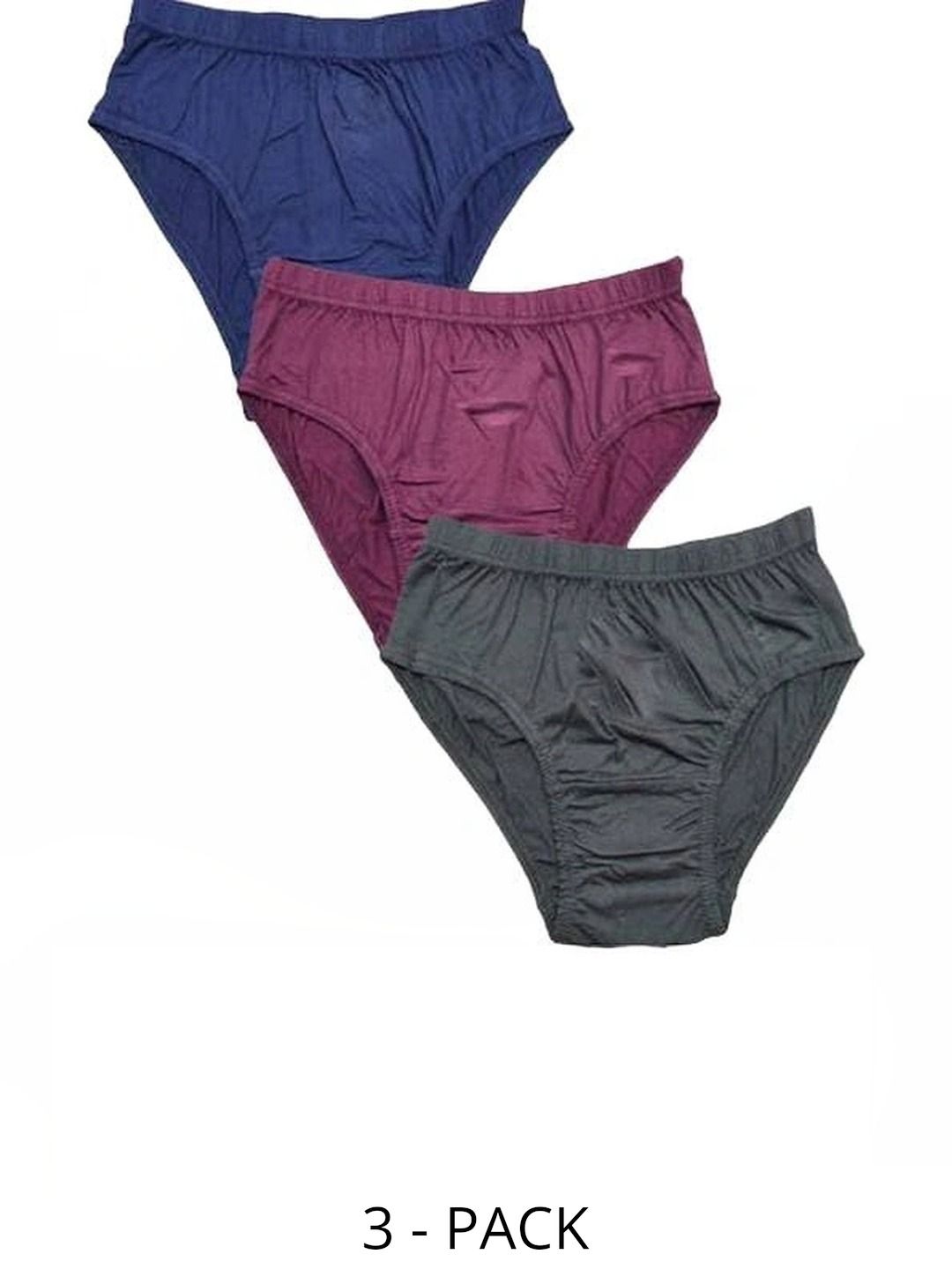 SOSHRE Women Pack of 3 Assorted Cotton Basic Briefs-picture-41