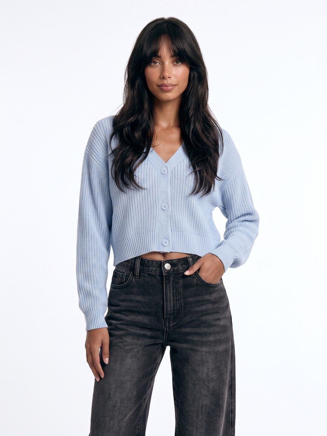 glitchez Ribbed Crop Oversized Cardigan Sweaters-picture-25
