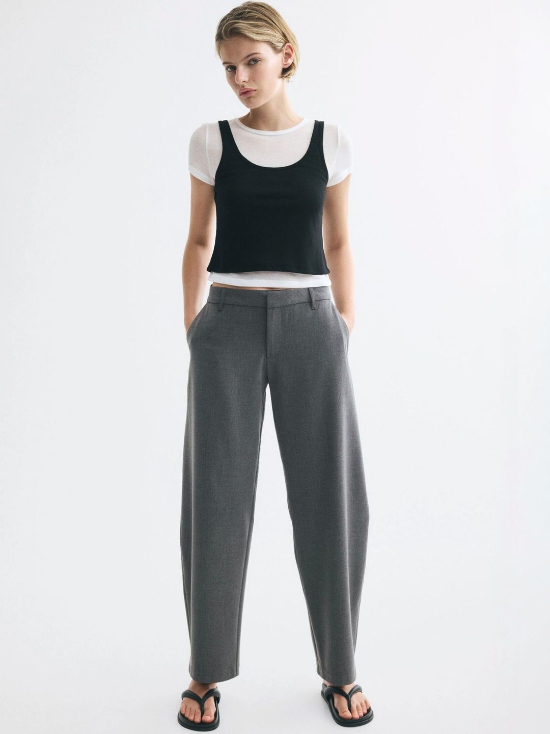 H&M Women Tailored Barrel Trousers-picture-33