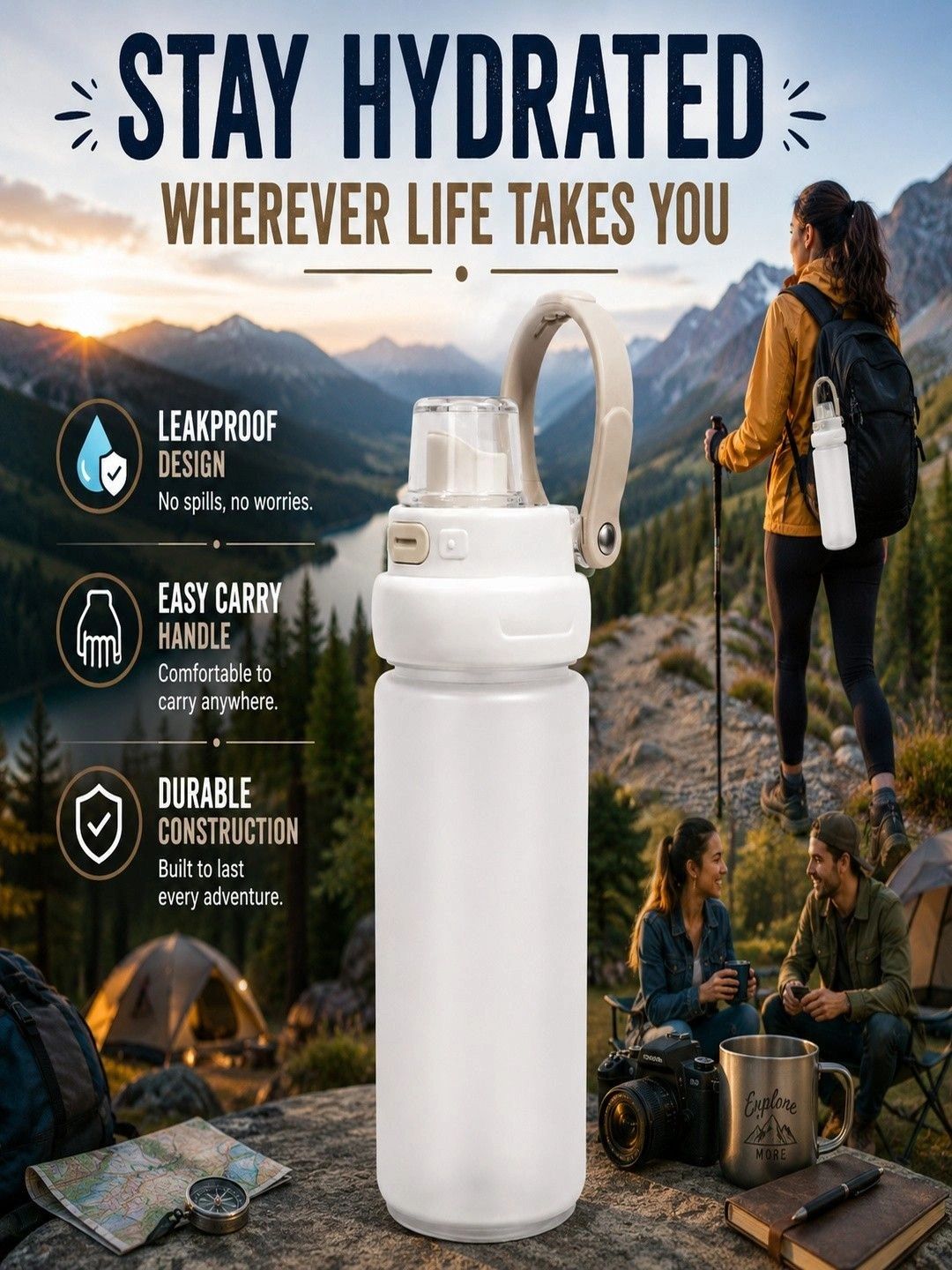 MAAHIL White Single Plastic Solid Water Bottle-picture-48