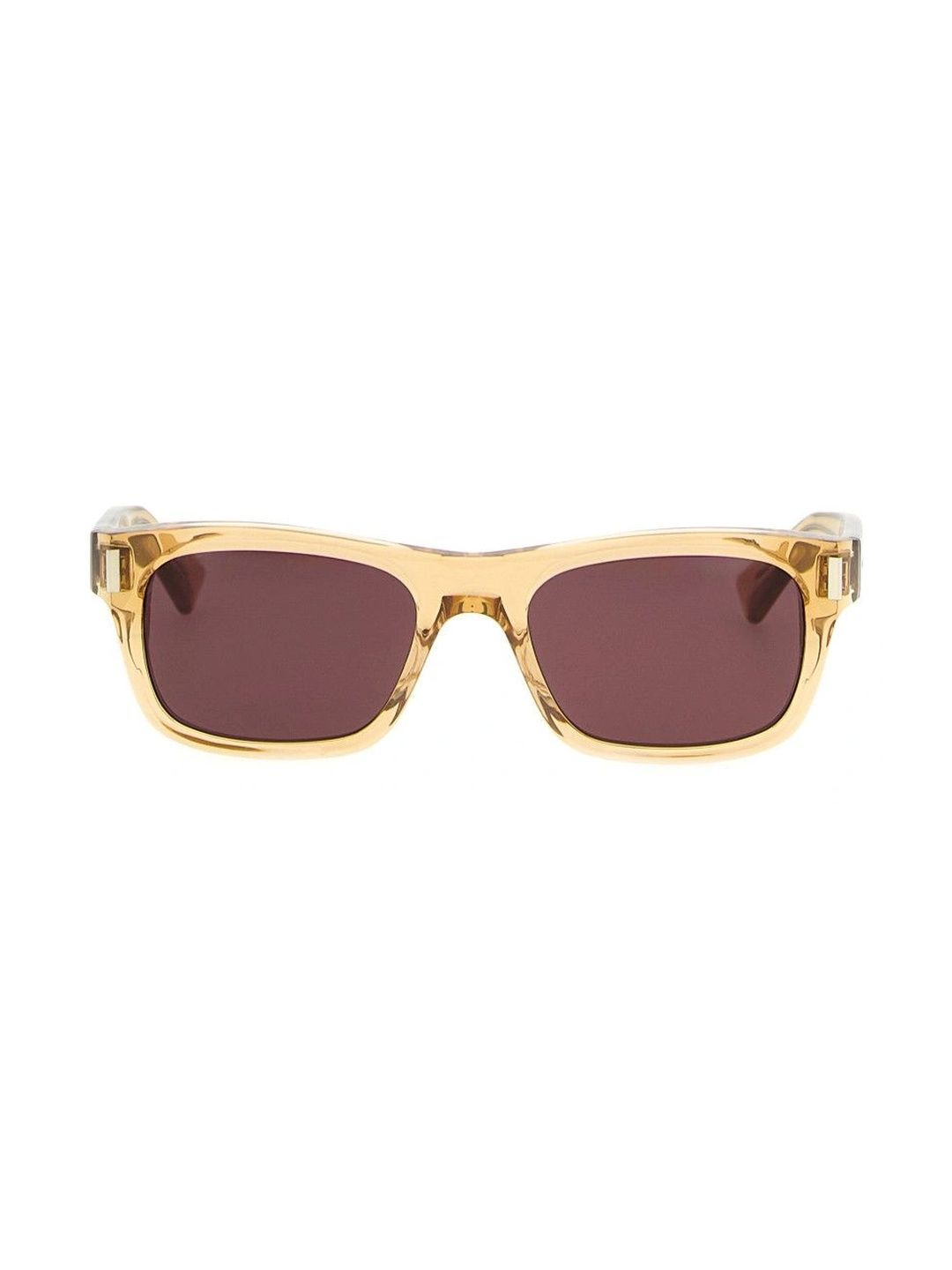 Saint Laurent Men Brown Lens & Yellow Rectangle Sunglasses with-image-31