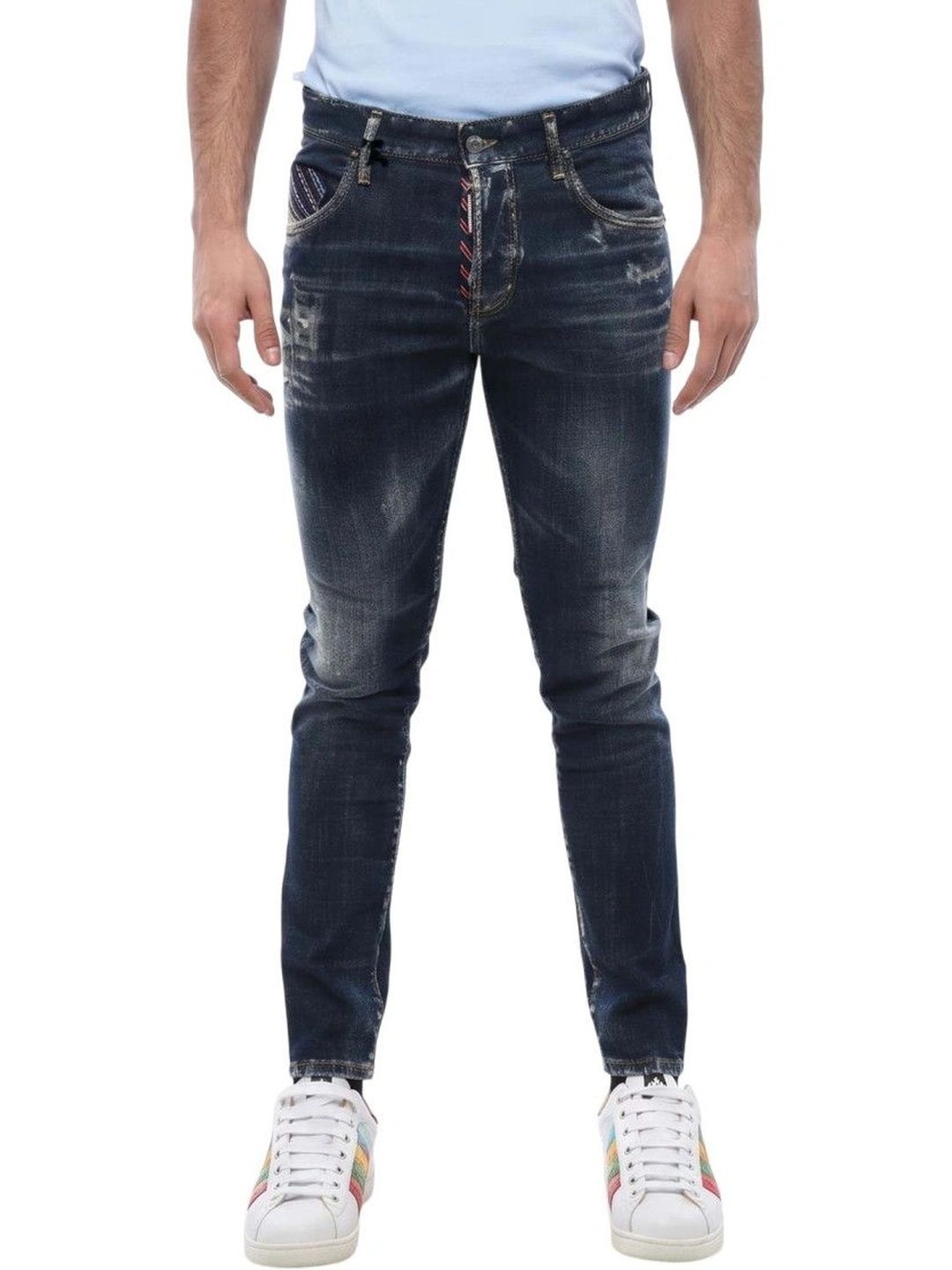 Dsquared2 Men Skinny Fit Mid-Rise Low Distress Jeans-picture-20