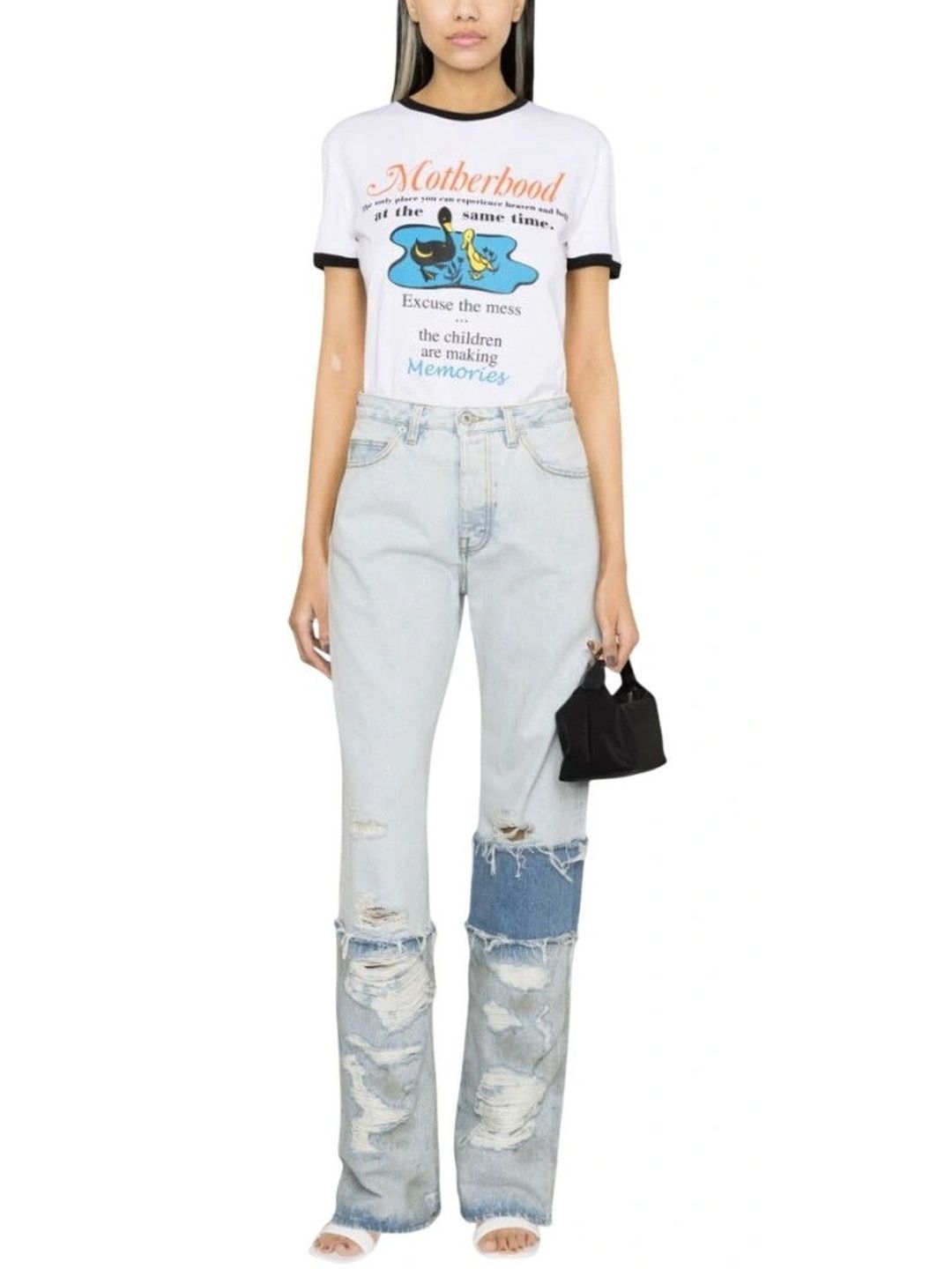 Heron Preston Women Straight Fit Mid-Rise Highly Distressed Jeans-picture-11