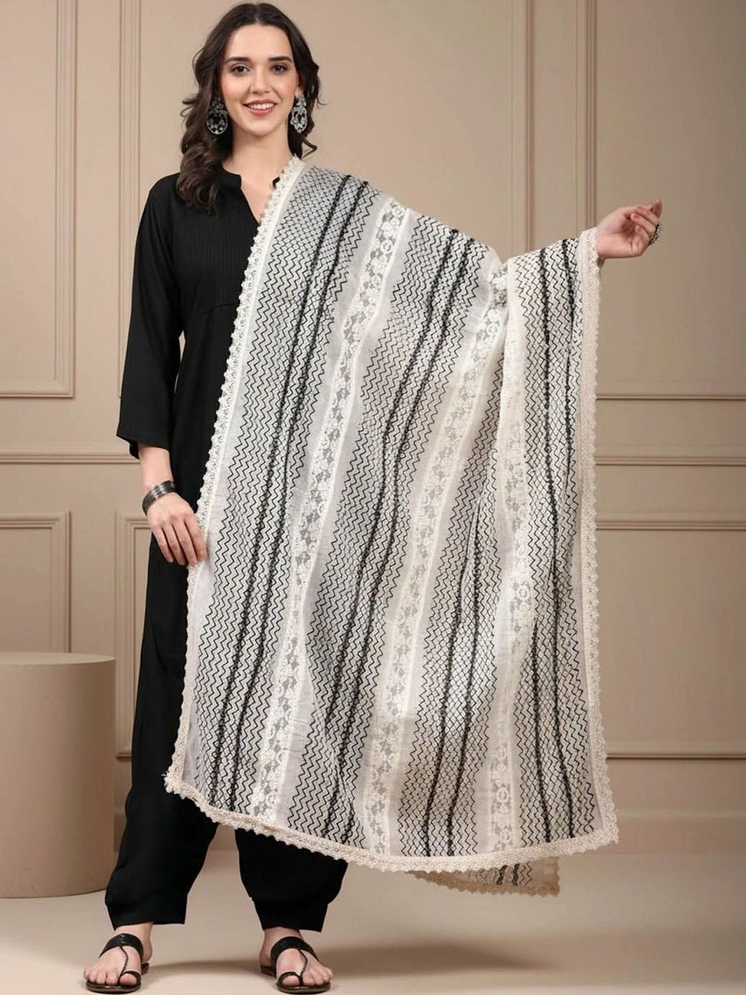 KALINI Embroidered Dupatta with Thread Work-picture-12