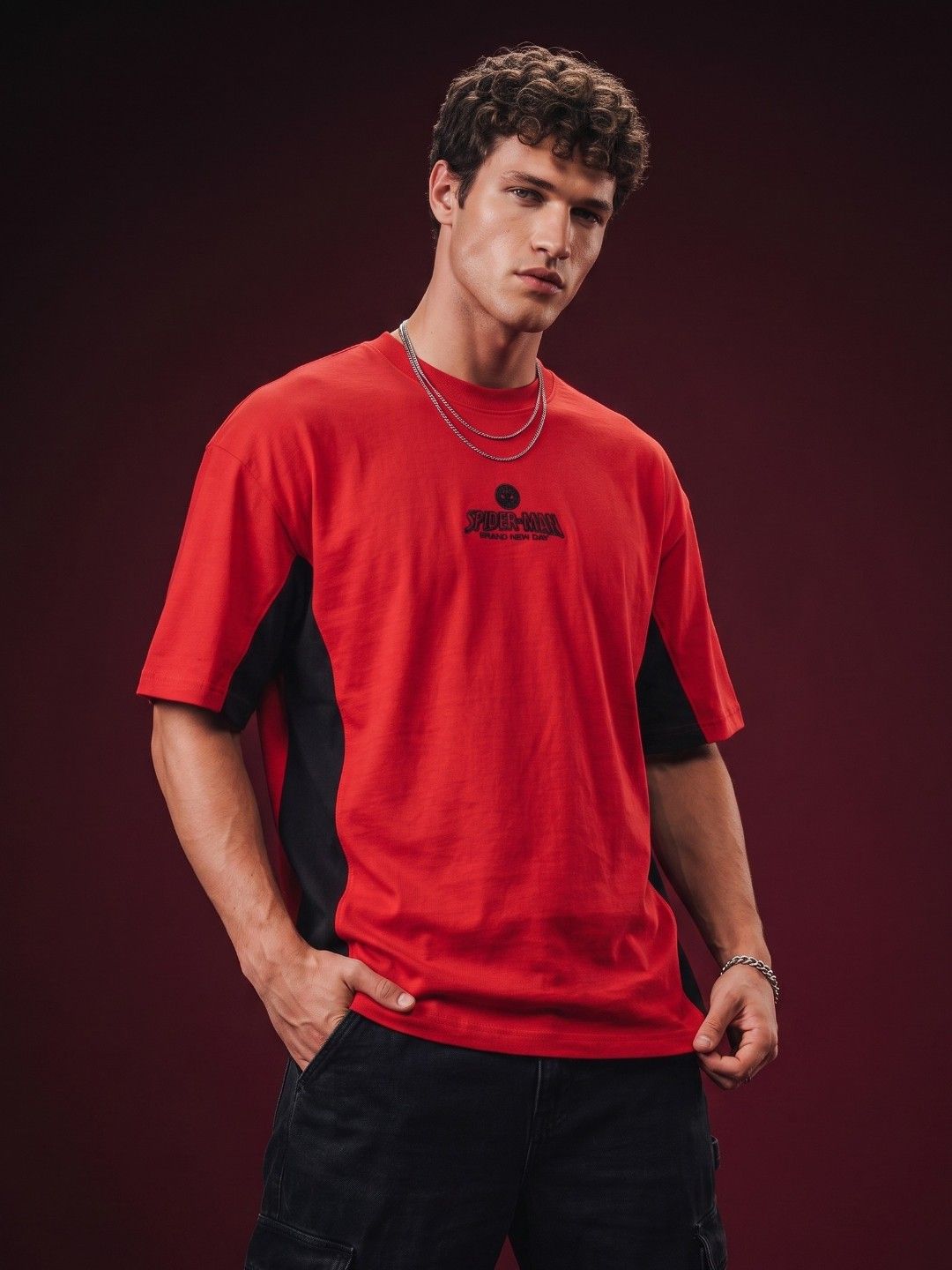 glitchez Spider-Man Printed Drop-Shoulder Sleeves T-shirt-picture-45