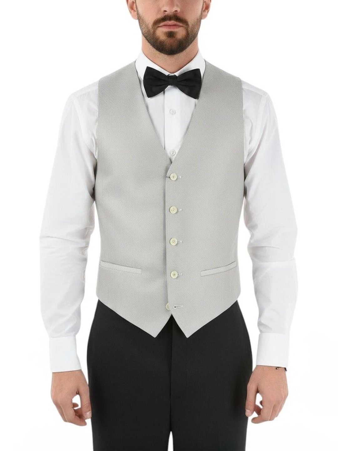Corneliani Silver V Neck Waistcoat-picture-31
