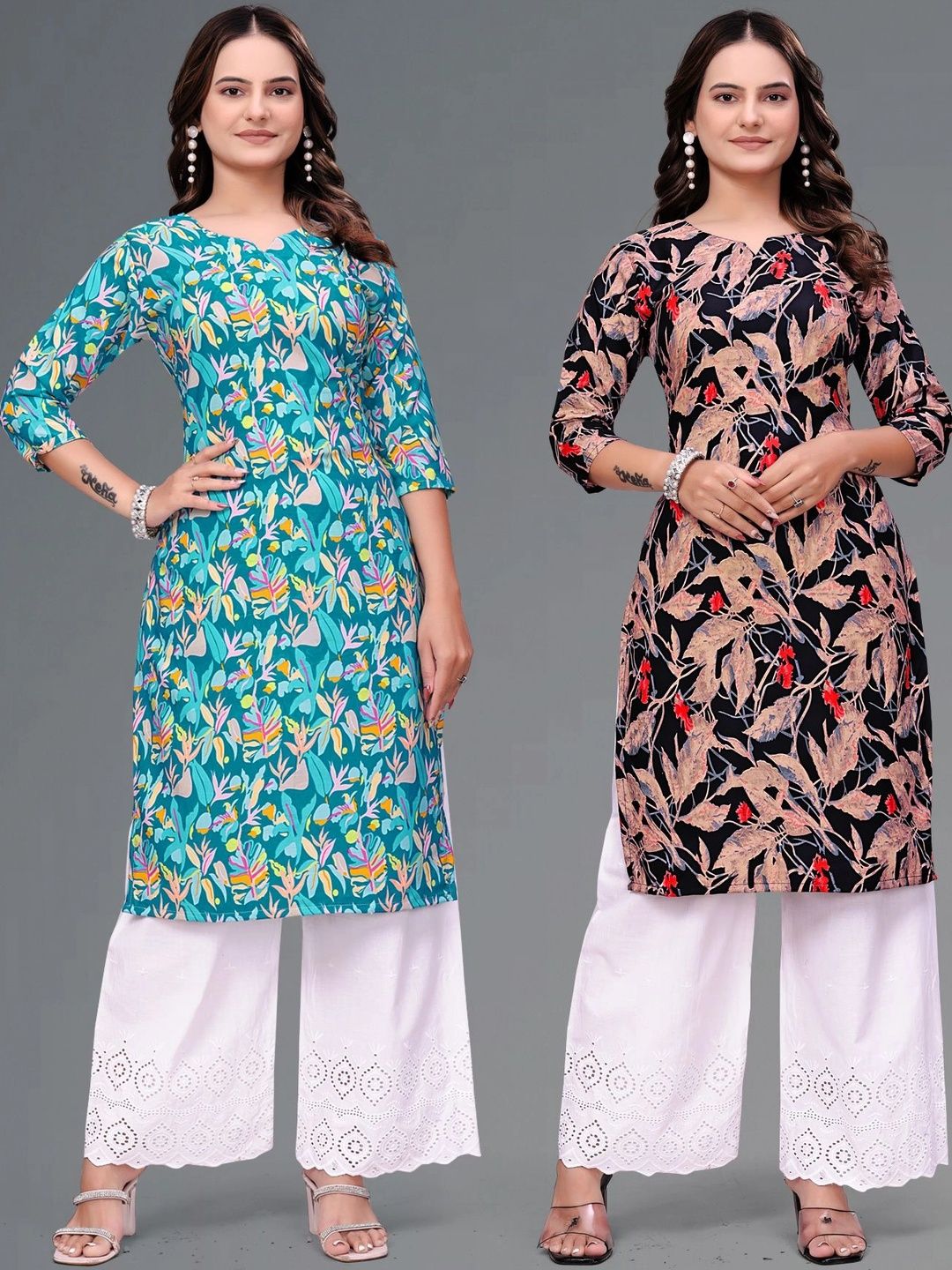 PRIYANSH CREATION Floral Printed Pure Crepe Kurti-picture-23