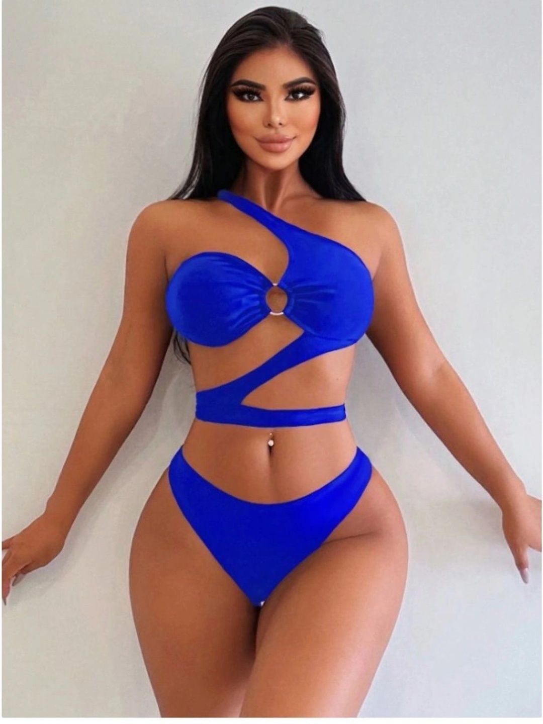 Swibona One Shoulder Swim Bikini Set-picture-46
