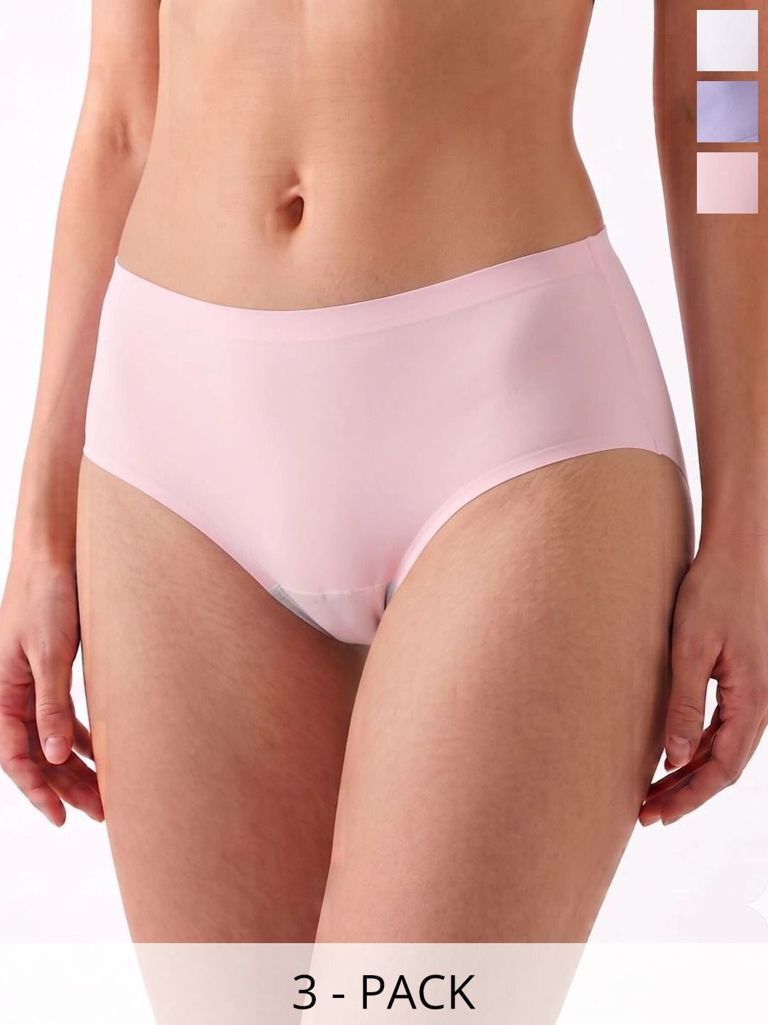 Fimalia Women Pack of 3 Seamless Assorted Basic Briefs-picture-13