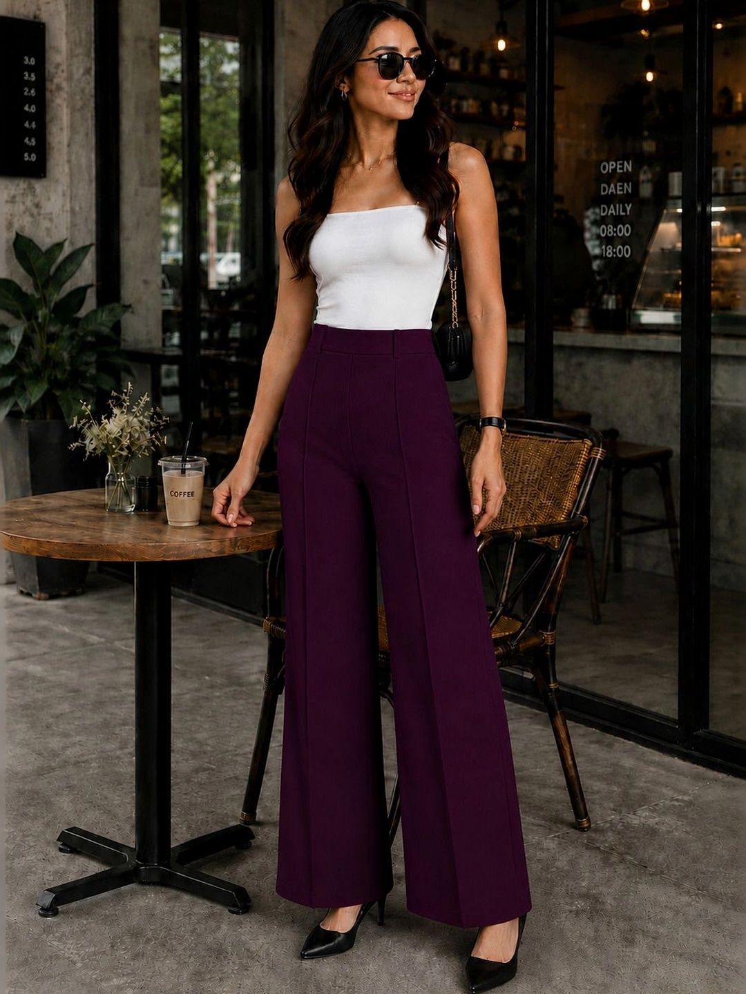 HERE&NOW Women Relaxed Easy Wash Trousers-picture-53