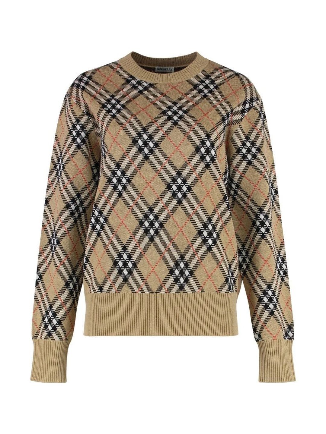 Burberry Beige Check Crew Neck Sweater-picture-54