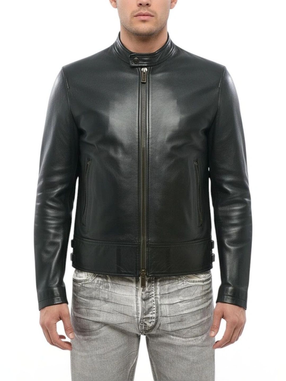 Dsquared2 Men Leather Biker Jacket-picture-16