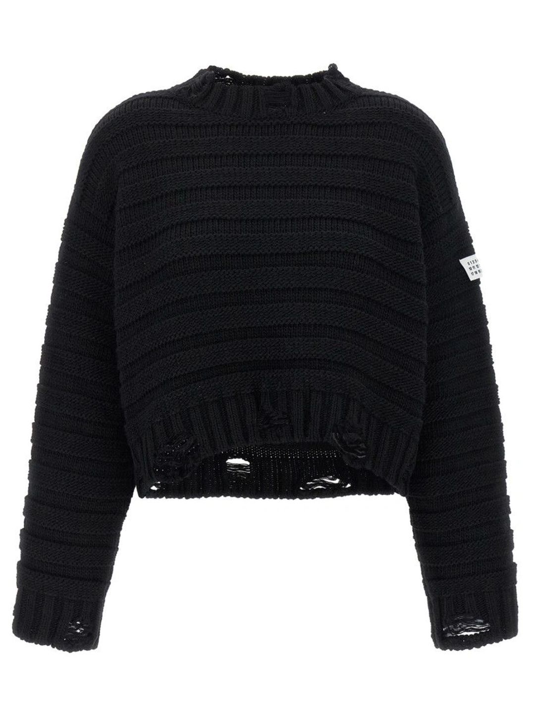MM6 Maison Margiela Women Ribbed Woollen Crop Pullover-picture-16