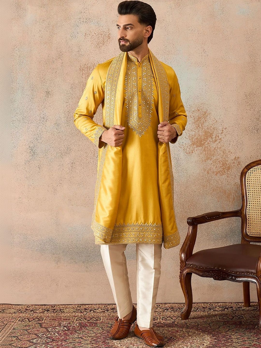 Ethnic Bay Men Embellished Mirror Work Kurta-picture-52