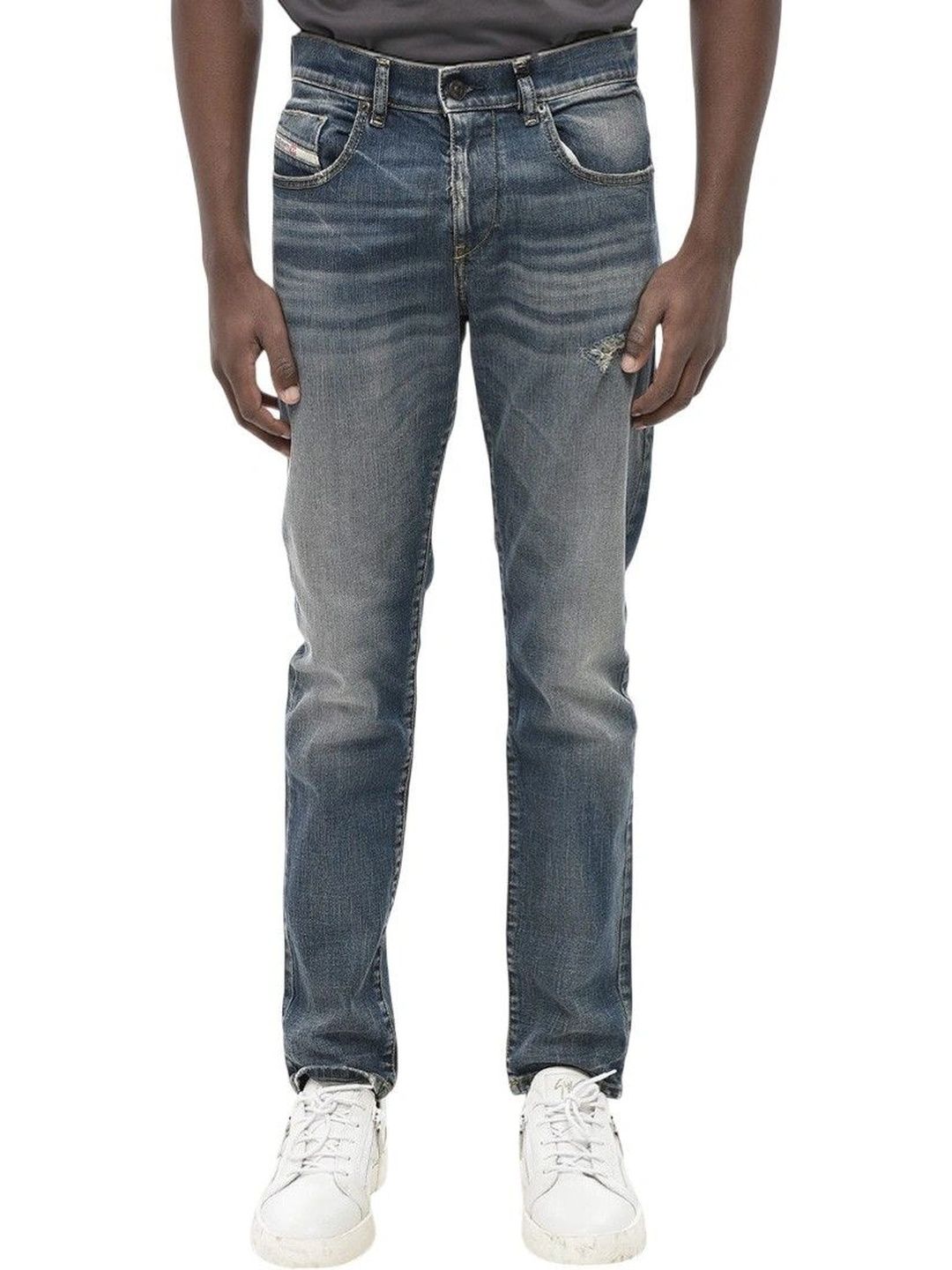 DIESEL Men Slim Fit Mid-Rise Low Distress Jeans-picture-46