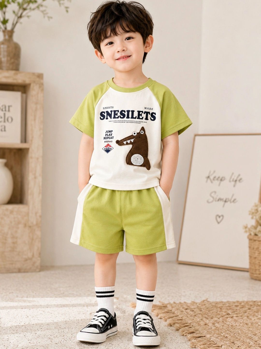 Googo Gaaga Boys Printed T-shirt with Shorts-picture-19