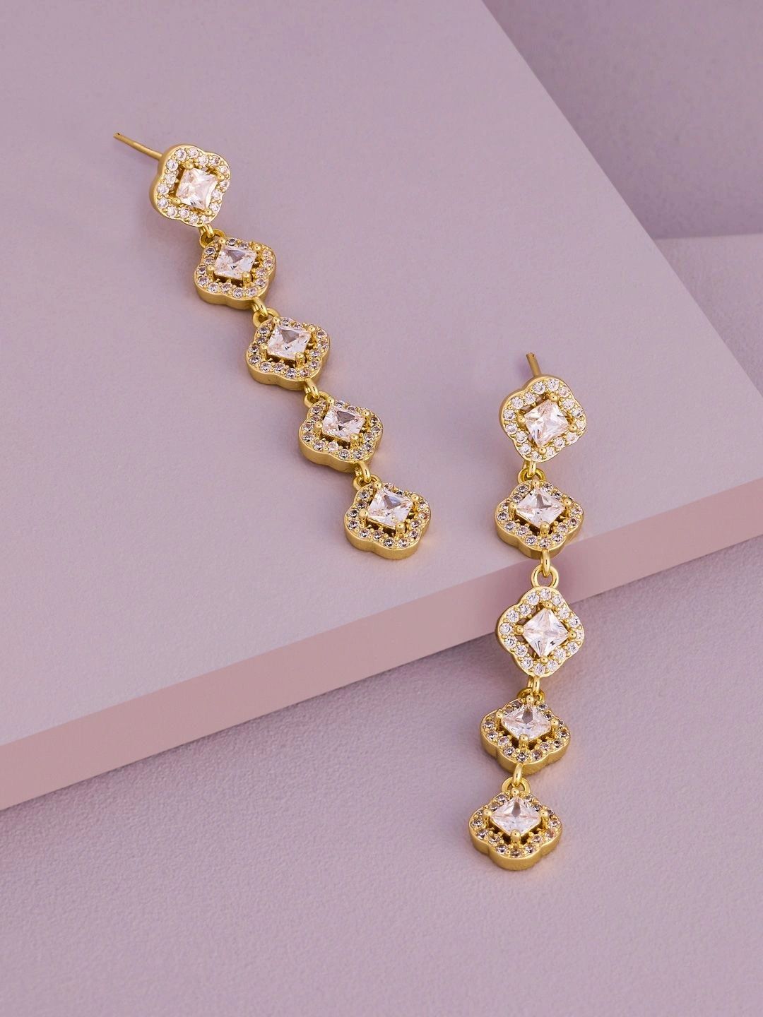 Kushal's Fashion Jewellery Geometric Drop Earrings-picture-38