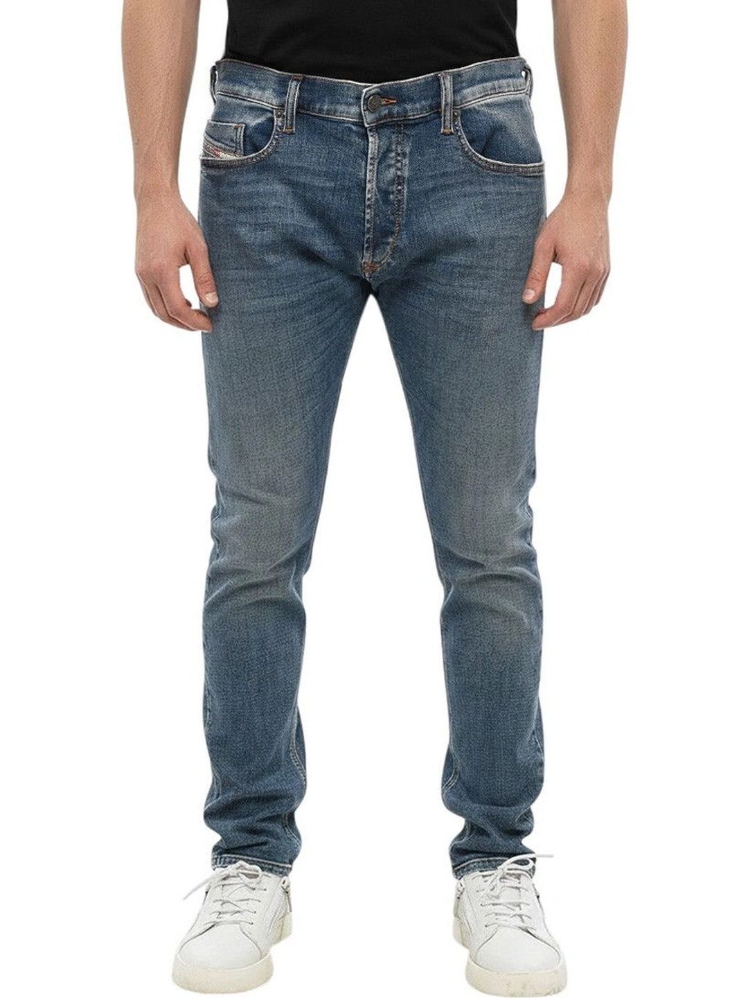 DIESEL Men Skinny Fit Mid-Rise Low Distress Jeans-picture-42