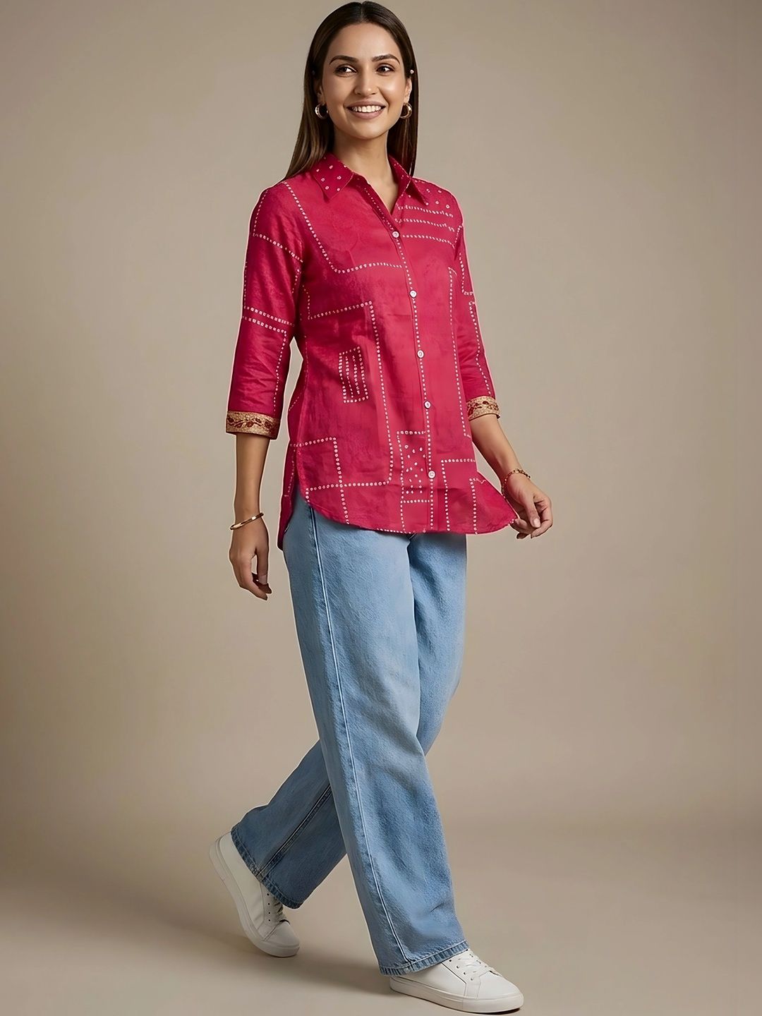 Banwaree Print Ethnic Crepe Top-picture-43