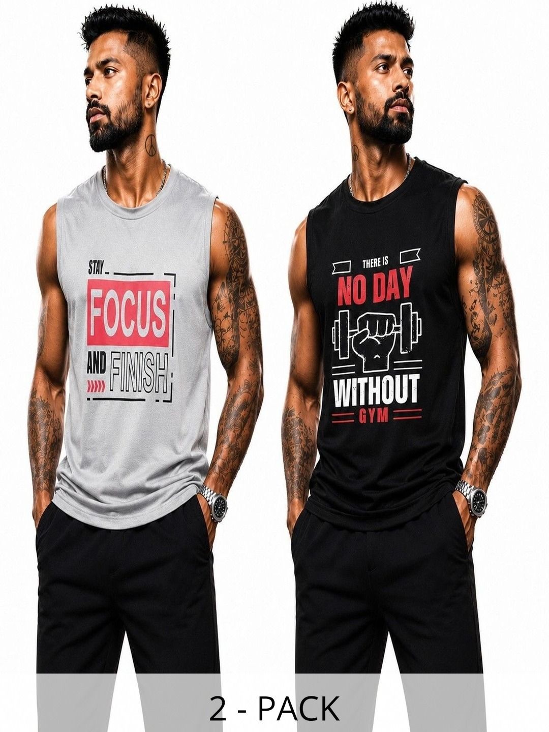 Srh Sports Men Pack Of 2 Typography Printed T-shirt-image-19