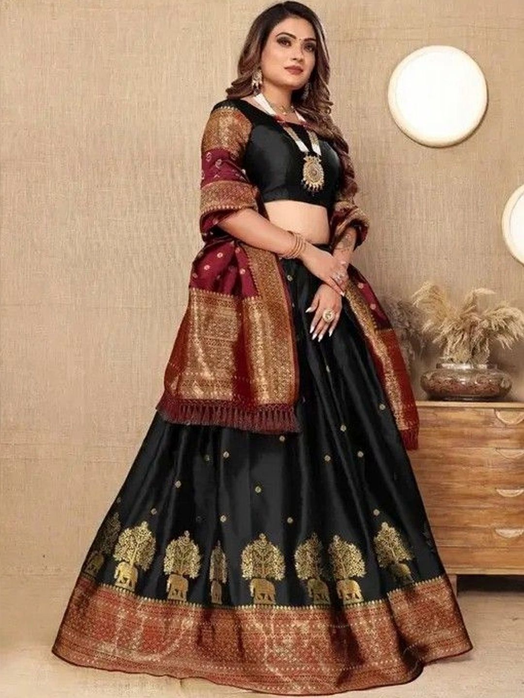 Kinjhit Fashion Unstitched Lehenga & Blouse With Dupatta-picture-33