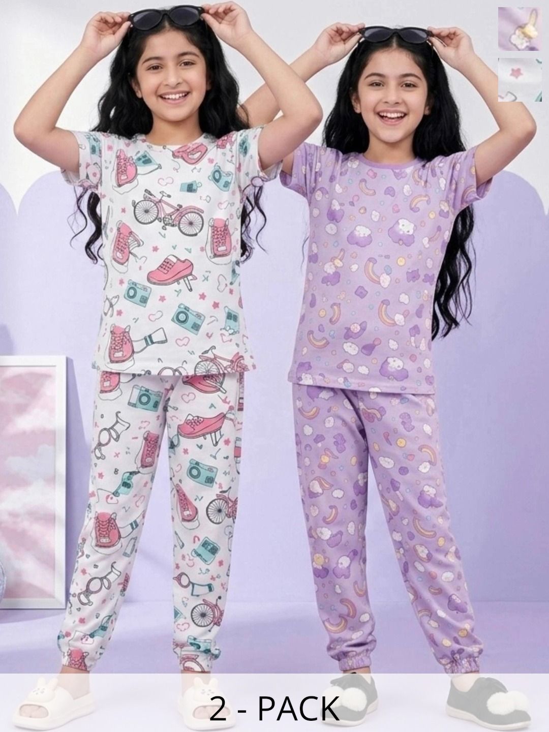 BAESD Girls Printed Short Sleeves Nightdress-picture-25