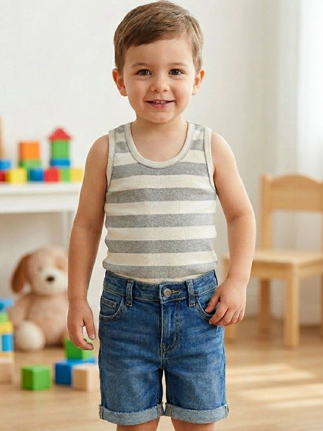 BAESD Boys Striped Cotton Undershirt-picture-34