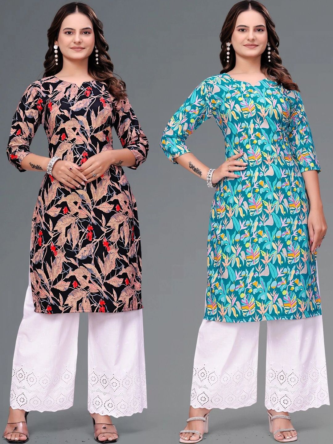 SHAIBO SAREE Botanical Printed Pure Crepe Kurti-picture-43