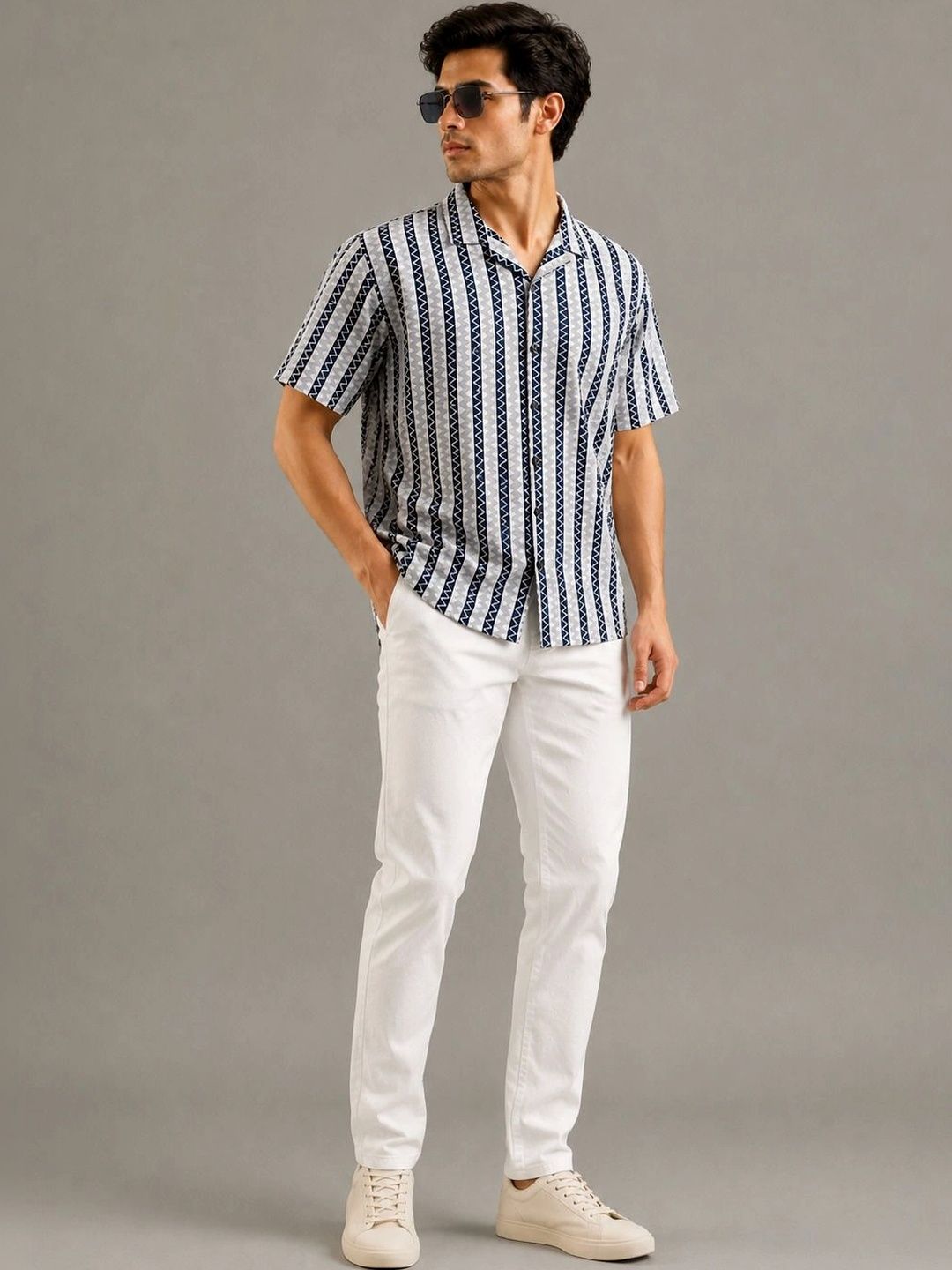 HERE&NOW Men Comfort Printed Short Sleeves Casual Shirt-picture-36