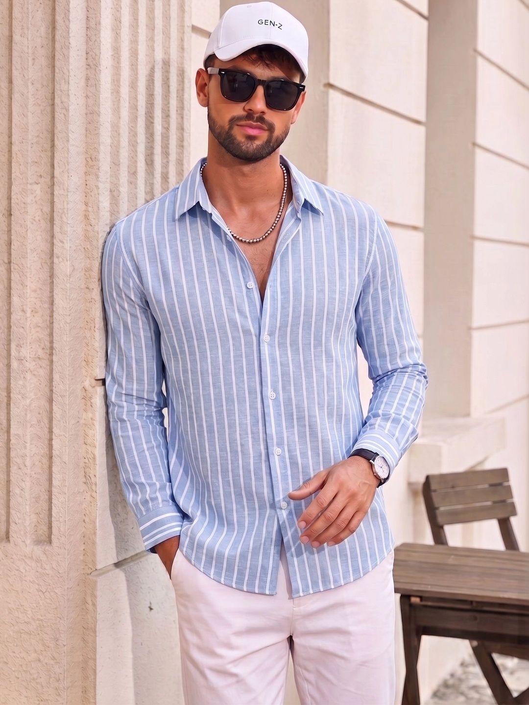 Zombom Men Standard Striped Casual Shirt-picture-14