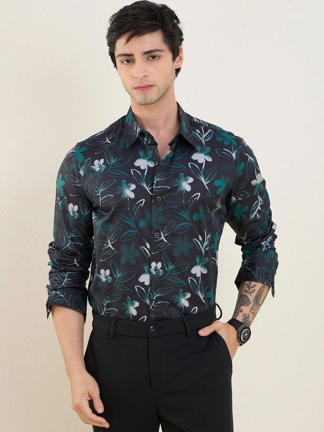 MARK & ALBERT Men Slim Fit Floral Printed Casual Shirt-picture-37