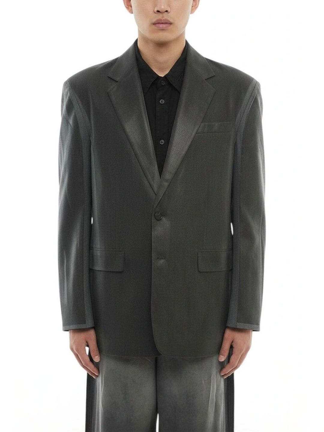 DIESEL Grey Ombre Notched Lapel Blazer-picture-15