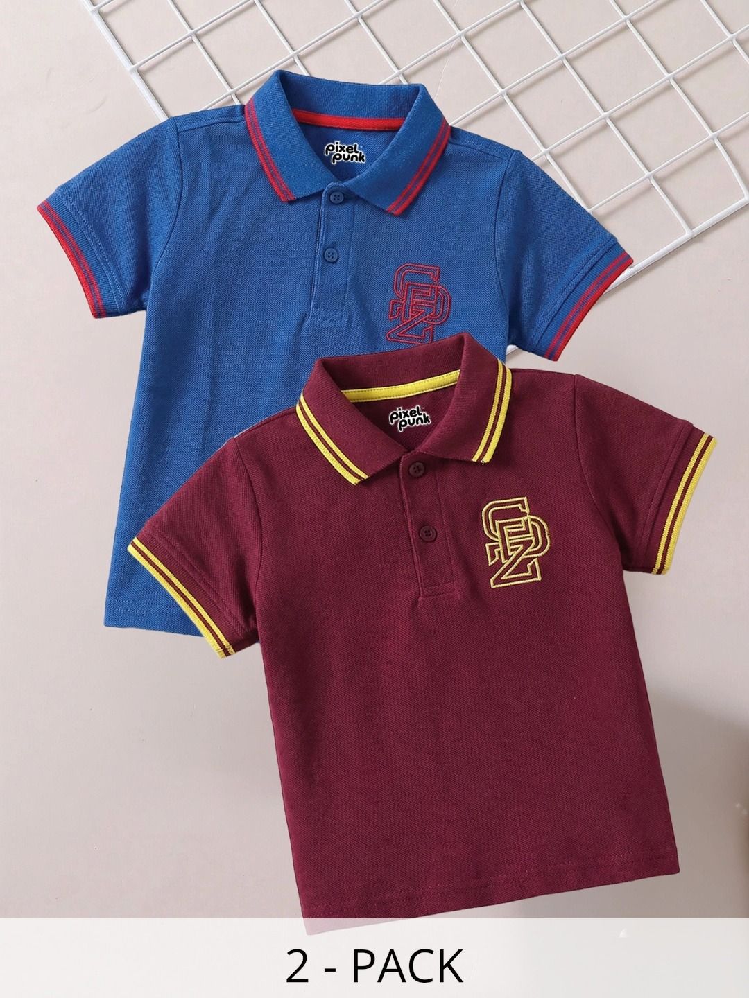 Pixel Punk Boys Brand Logo 2 Polo Collar T-shirt-picture-23