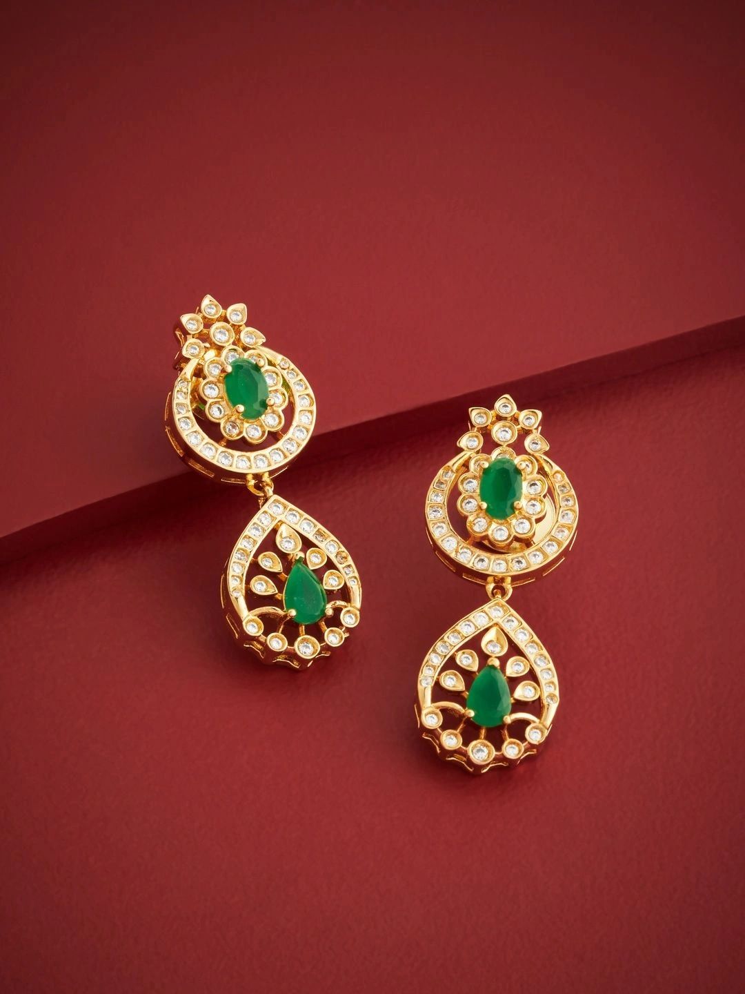 Kushal's Fashion Jewellery Teardrop Shaped Drop Earrings-picture-12
