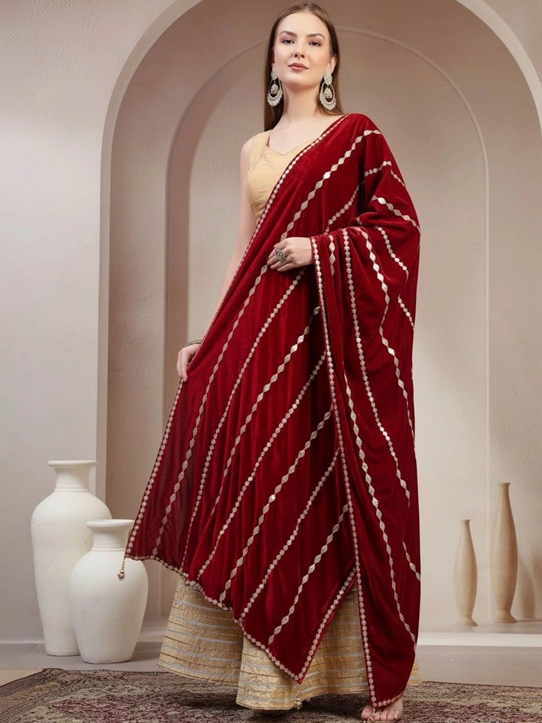 KALINI Velvet Dupatta with Zari-picture-47