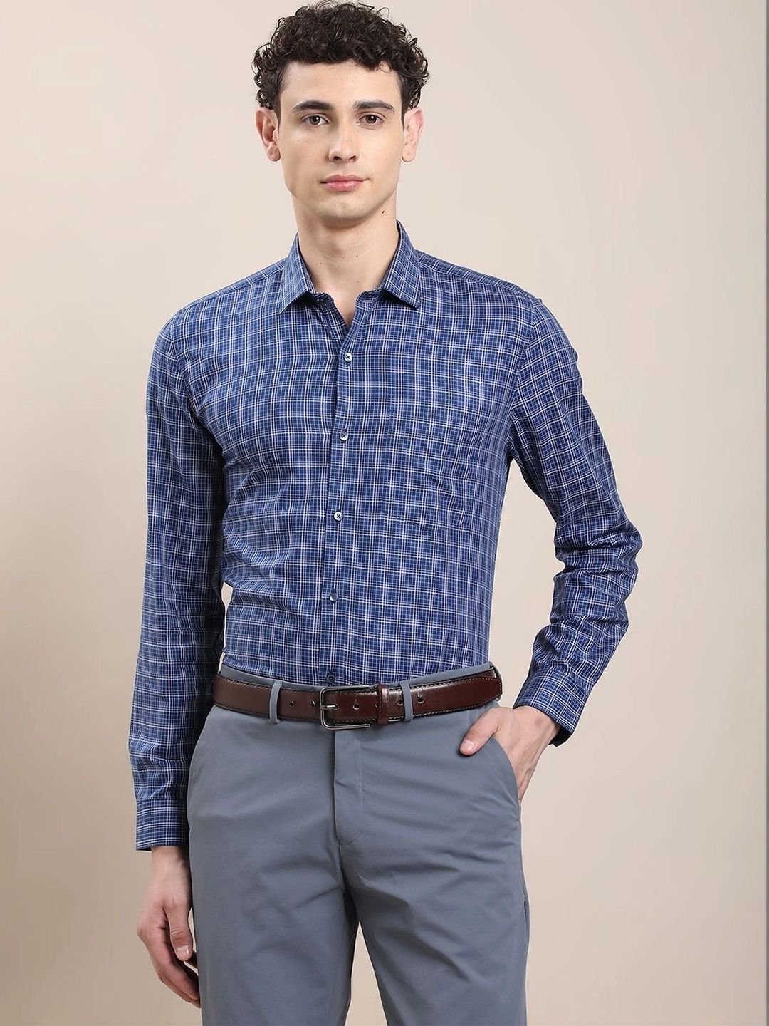 Turtle Men Standard Slim Fit Checked Formal Shirt-picture-15