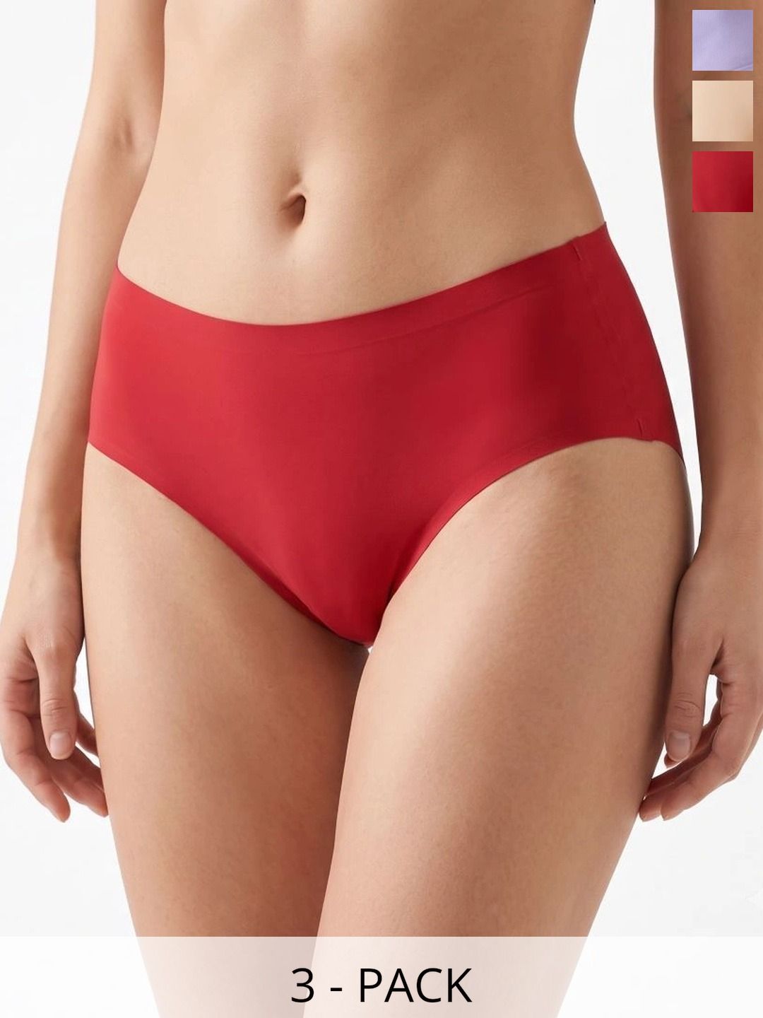 Fimalia Women Pack of 3 Seamless Assorted Basic Briefs-picture-16