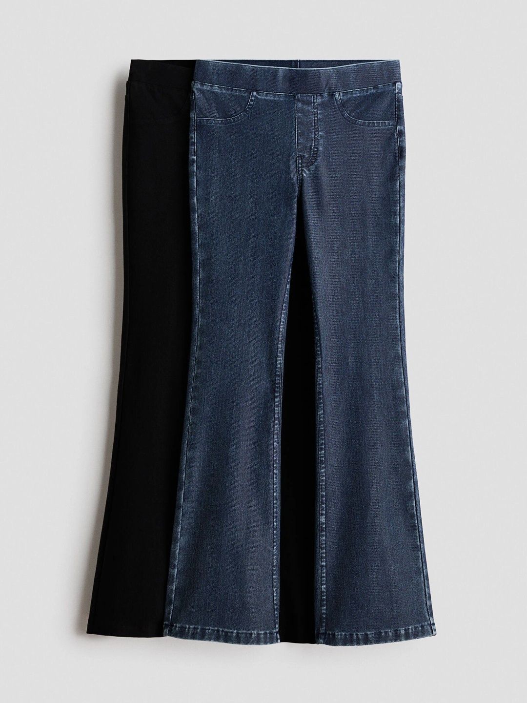 H&M Girls 2-Pack Denim-Look Flared Jeggings-picture-51