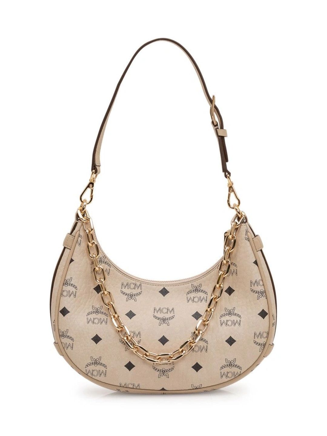 MCM Printed PU Half Moon Shoulder Bag-picture-7