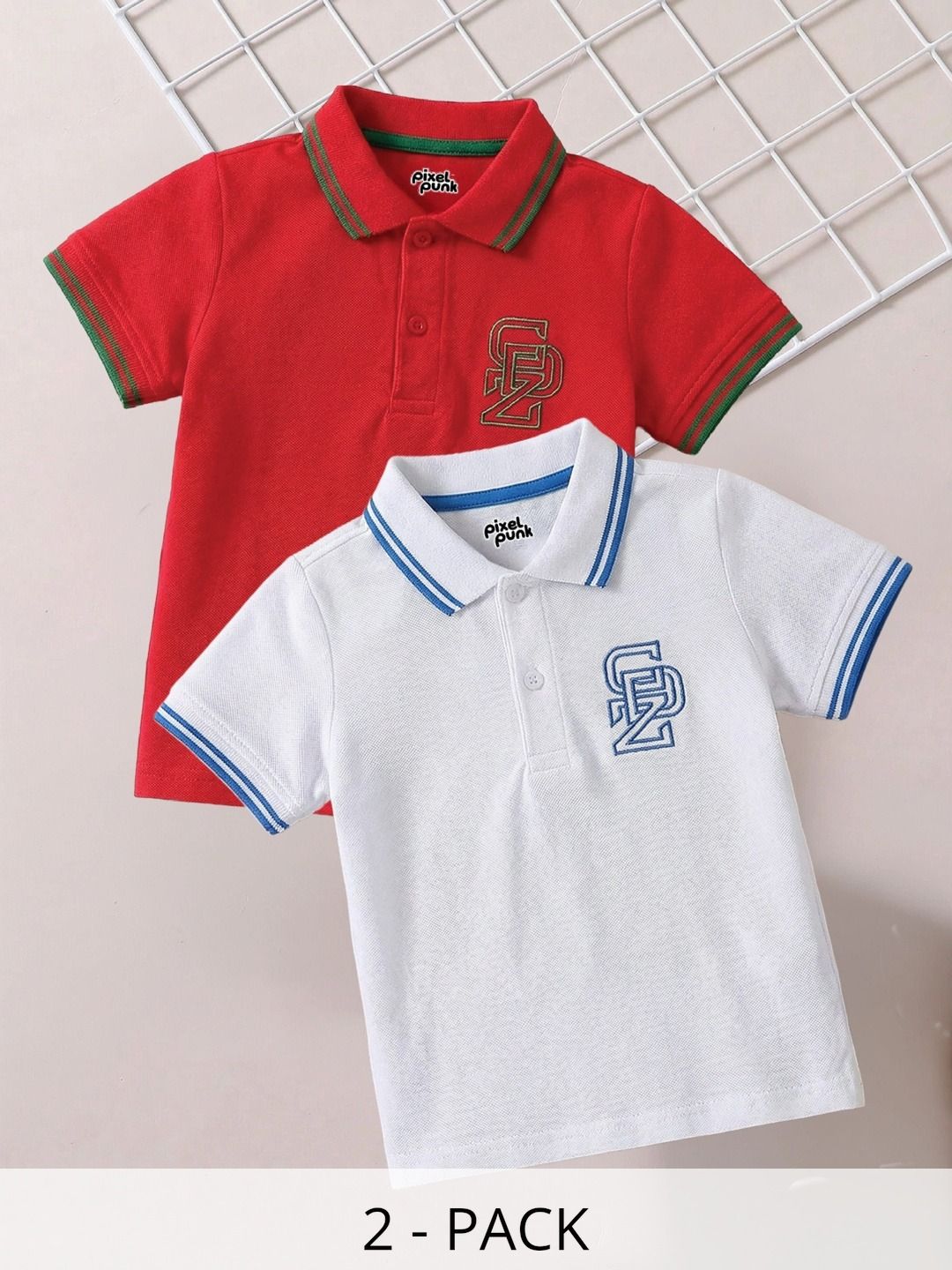 Pixel Punk Boys Brand Logo 2 Polo Collar T-shirt-picture-37