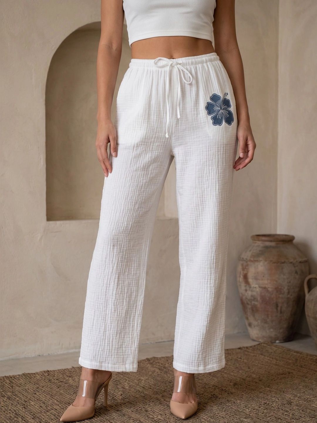 Zucchini Women Textured Easy Wash Trousers-picture-58