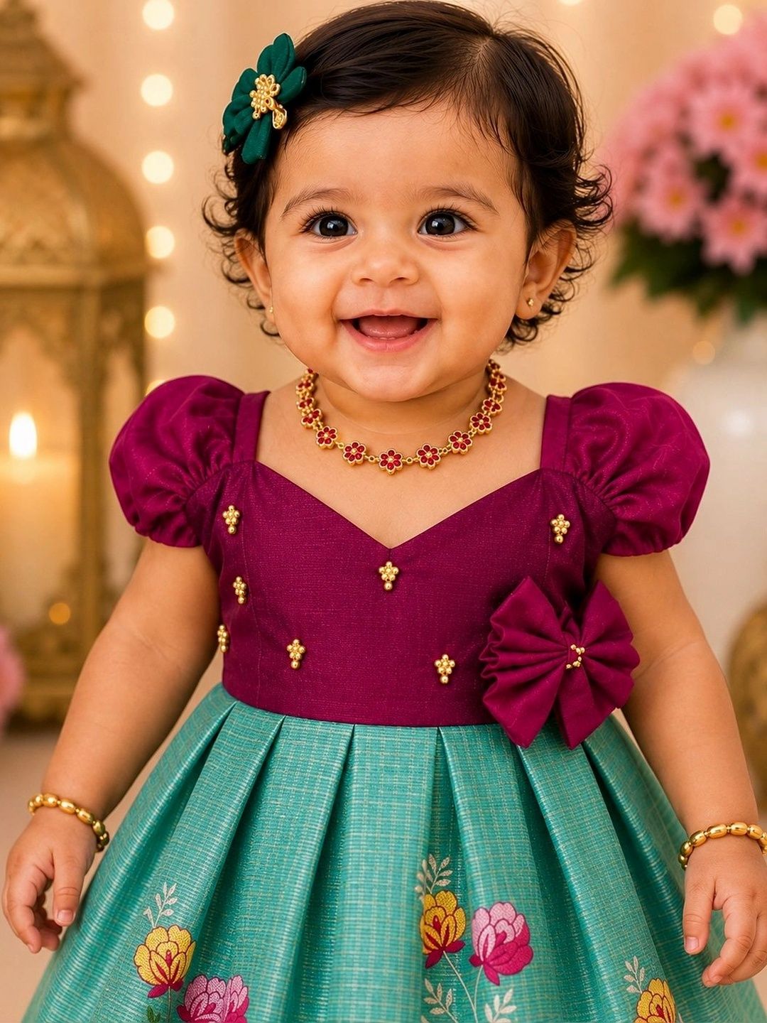 Babypattu Embroidered Sweetheart Neck A-Line Ethnic Dresses-image-39