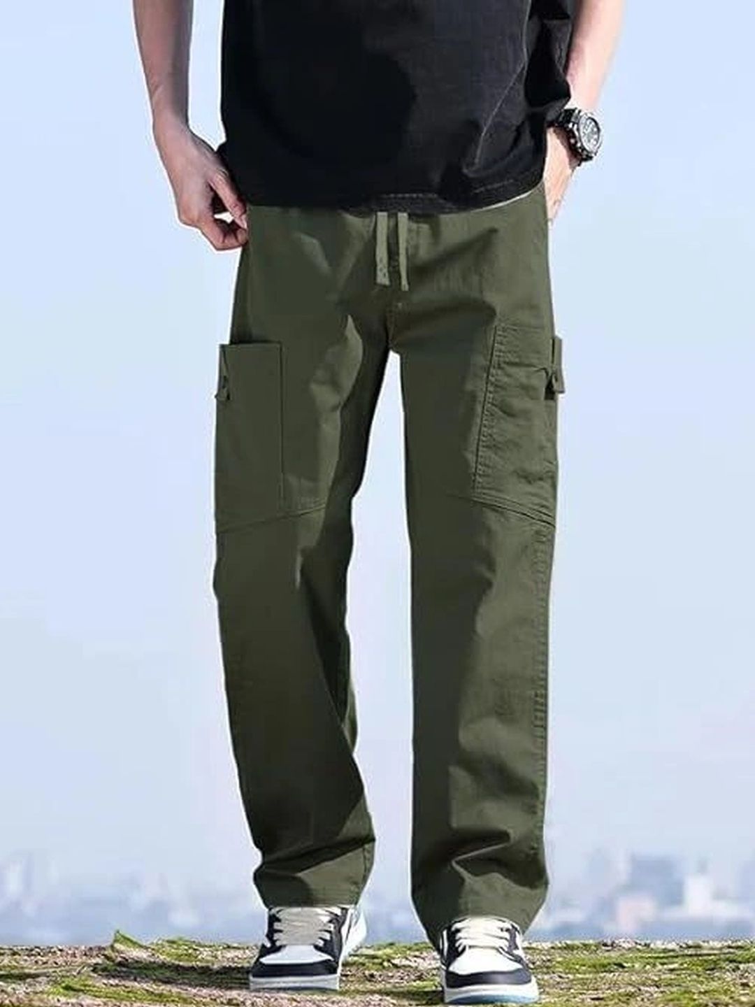 TinyBrezy Men Easy Wash Cargos Trousers-picture-10
