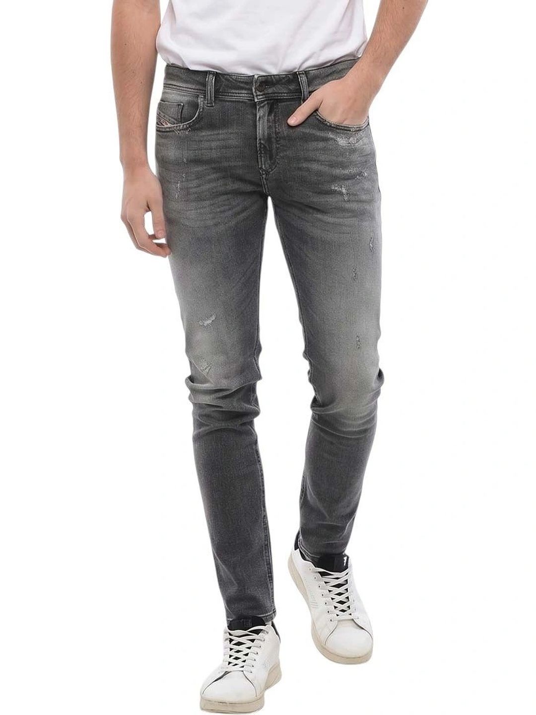 DIESEL Men Skinny Fit Low-Rise Low Distress Jeans-picture-19