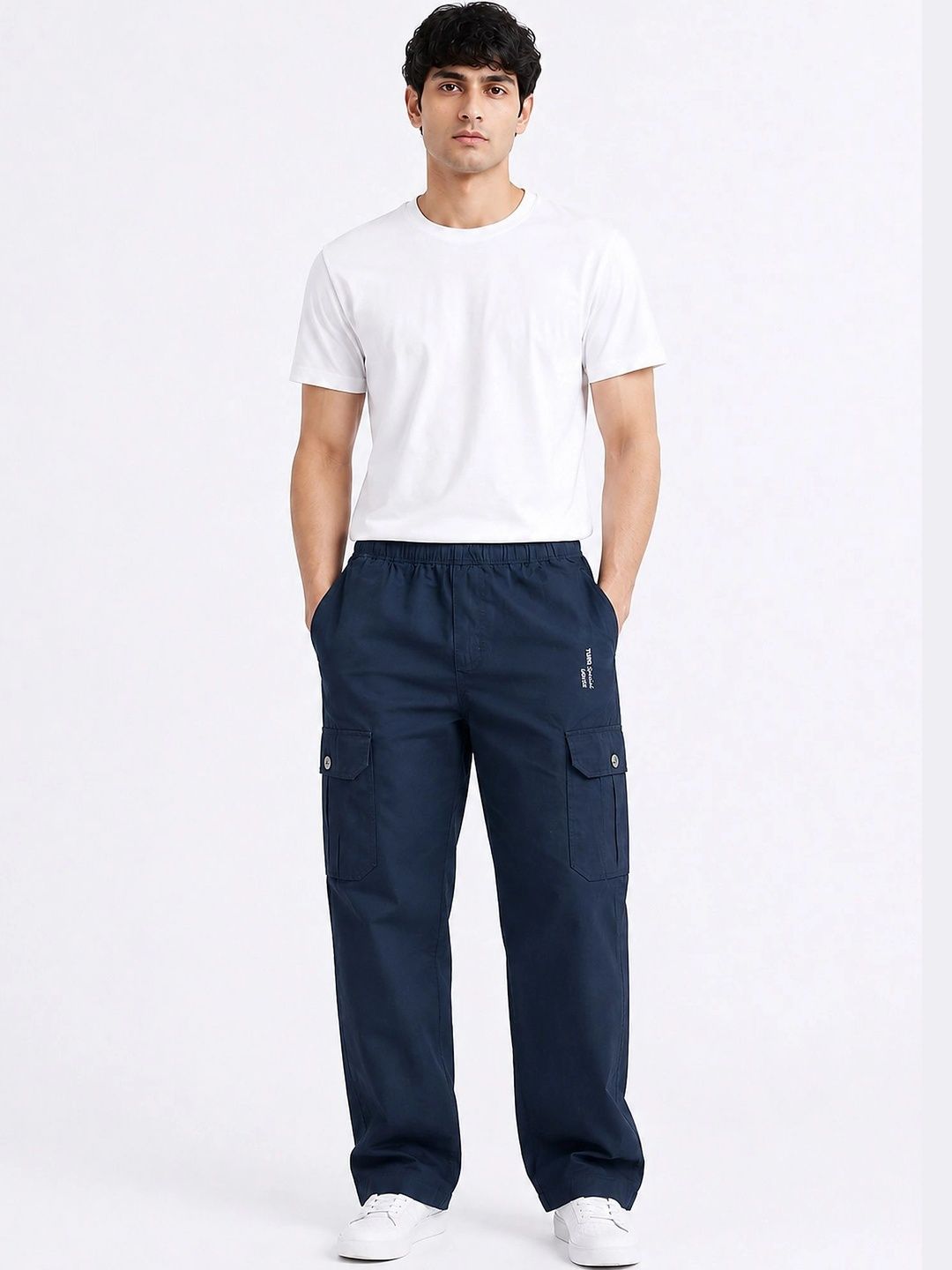 R.Code by The Roadster Life Co. Men Regular Fit Brand Logo Cargos-picture-13